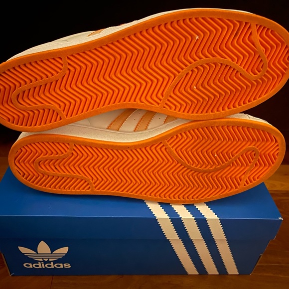 Adidas Superstar Originals White/Orange MEN’S 10.5 - Picture 4 of 6